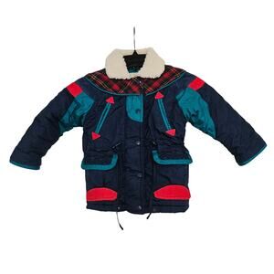 Vintage 90s Color Block Aspen Toddler Ski Winter Coat ~4T